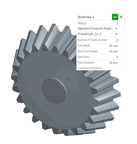 Creating bevel gear with Onshape FeatureScript
