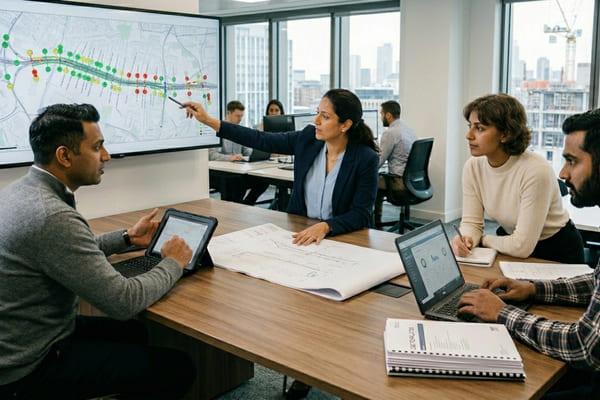 GIS-based program cockpit for infrastructure industry