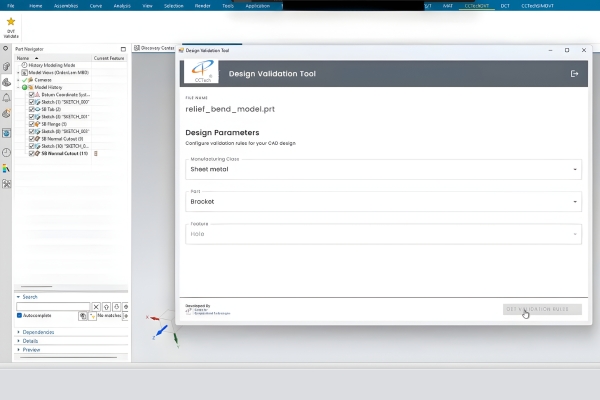 CAD Embedded design validation 