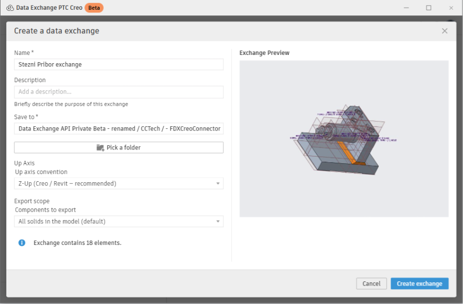 Placeholder screenshot of the Export Preference dialog showing Facets and BREP options